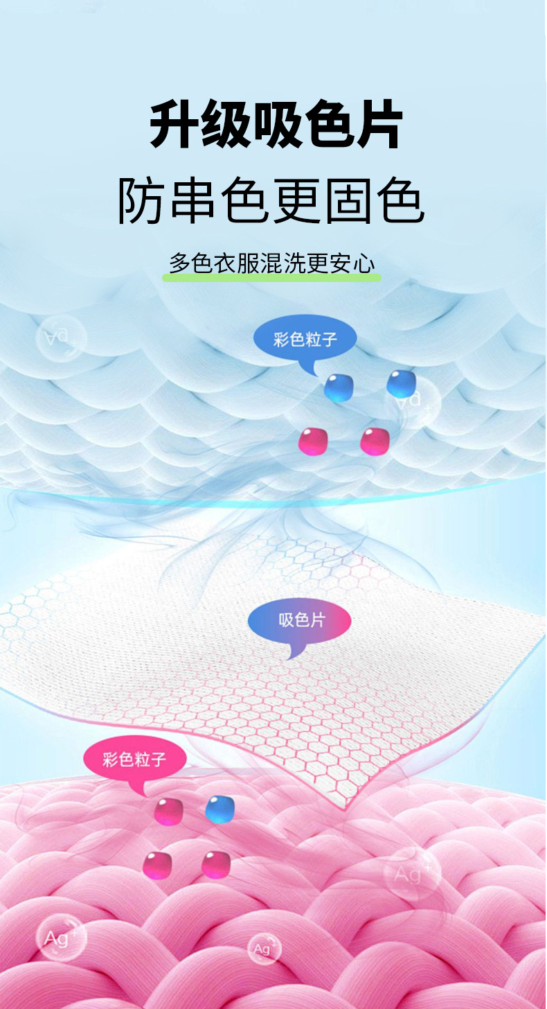 Anti-color bleeding laundry tablets Master Fragrance for washing and adding clothes. Anti-color bleeding and long-lasting fragrance. One multi-purpose Polyester Xiaomeng pic 4