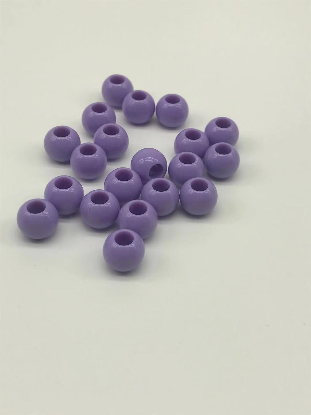 Large-hole round beads solid color spring color 10mm acrylic beads for children DIY handcrafted bead material, hole diameter 4.4mm pic 6
