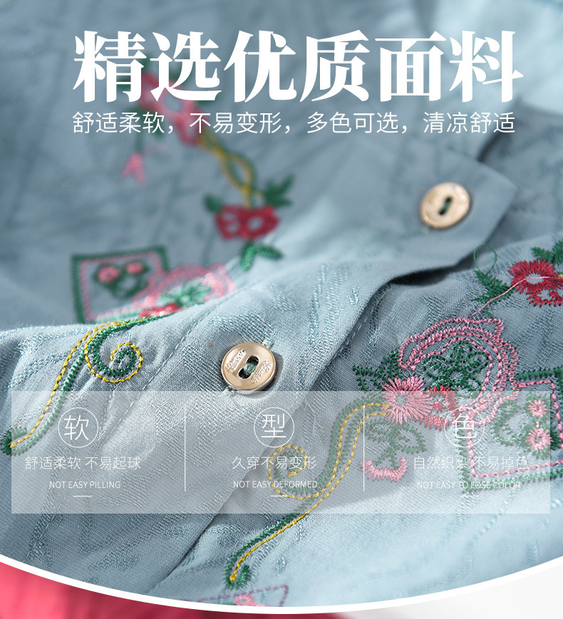 奶奶夏装短袖棉麻套装中老年人女装开衫唐装老人太太衣服妈妈衬衫详情2