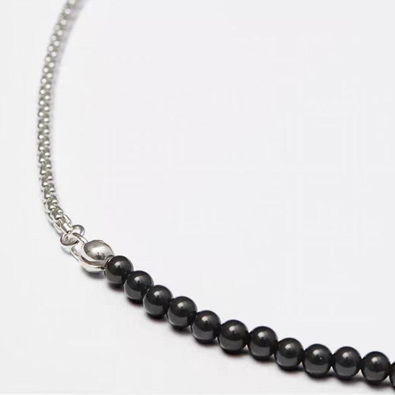 2024年新款黑玛瑙拼接长链条毛衣链小众气质冷淡风颈链高级锁骨链详情6