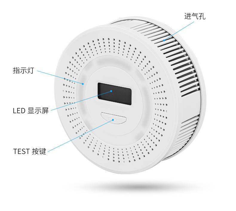 外贸CO烟雾报警器 家用2合1复合报警器电池款烟感一氧化碳报警器详情14