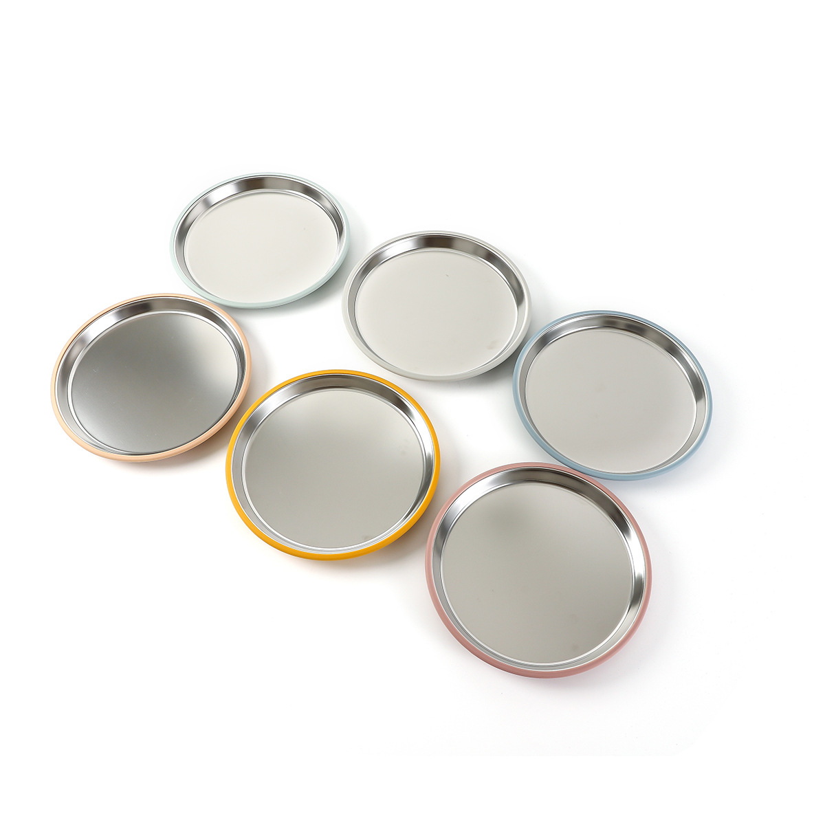 跨境热销不锈钢餐盘硅胶防滑吸盘套无分格隔热儿童喂养餐具餐盘详情8