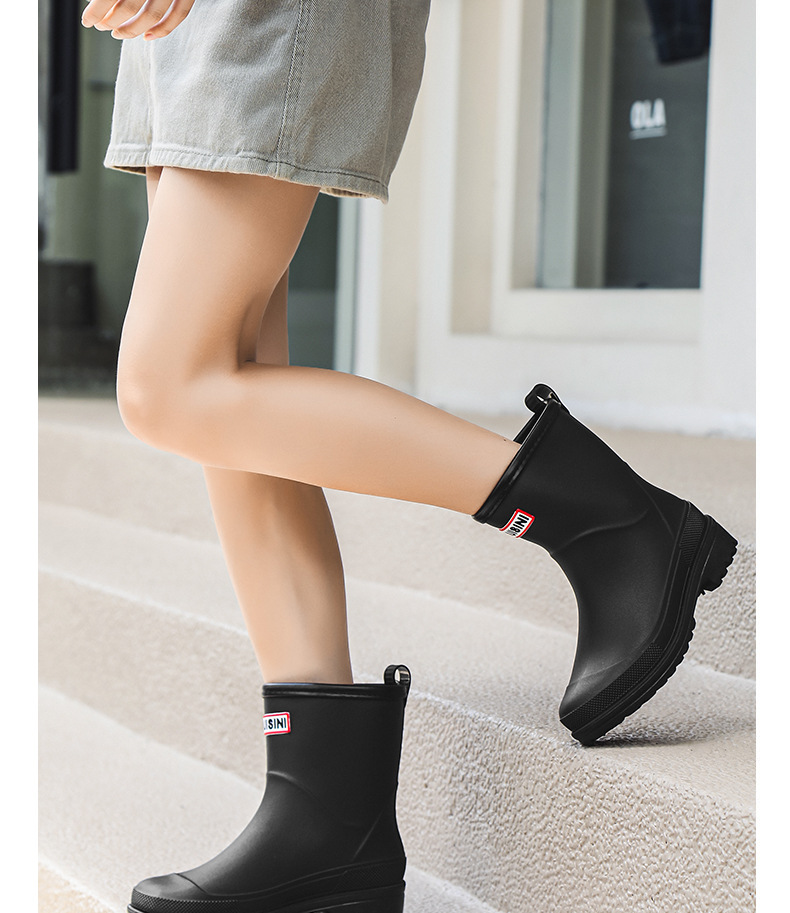 新款时尚韩版雨鞋女潮流短筒水鞋工作外穿工作鞋洗车防水防滑胶鞋详情21