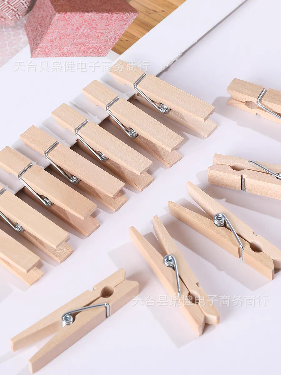 厂家批发原木色木夹子2.5-7.2cm强力老式木头小夹子DIY多场景使用详情5