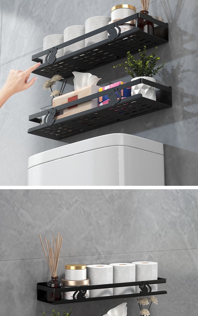 跨境免打孔浴室壁挂置物架厕所洗漱用品收纳架浴室沐浴用品置物架详情21