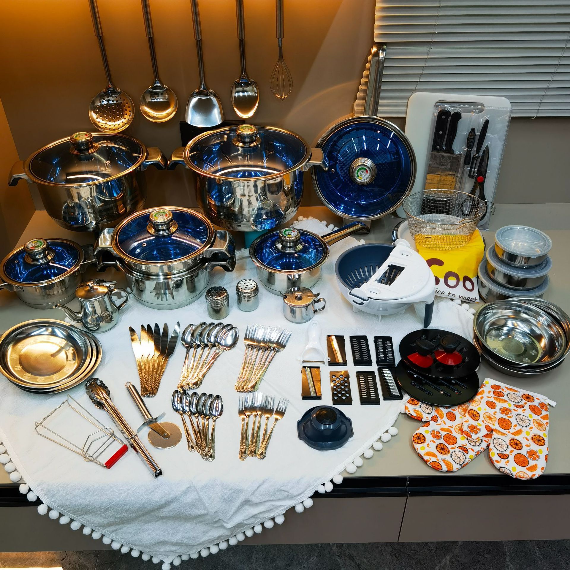 加工外贸锅具套装不锈钢加厚厨具厨房锅具跨境加厚50件套锅跨境详情8