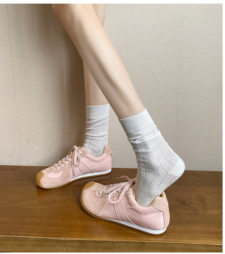 【高品质】芒果头小众舒适拼接皮面拼色德训鞋美式复古运动休闲鞋详情21