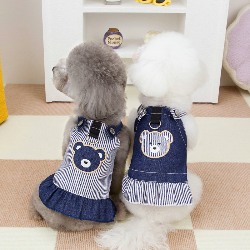 Thick blue overalls for pet cats, winter clothing for pets and dogs, warm and cute cat clothes pic 5