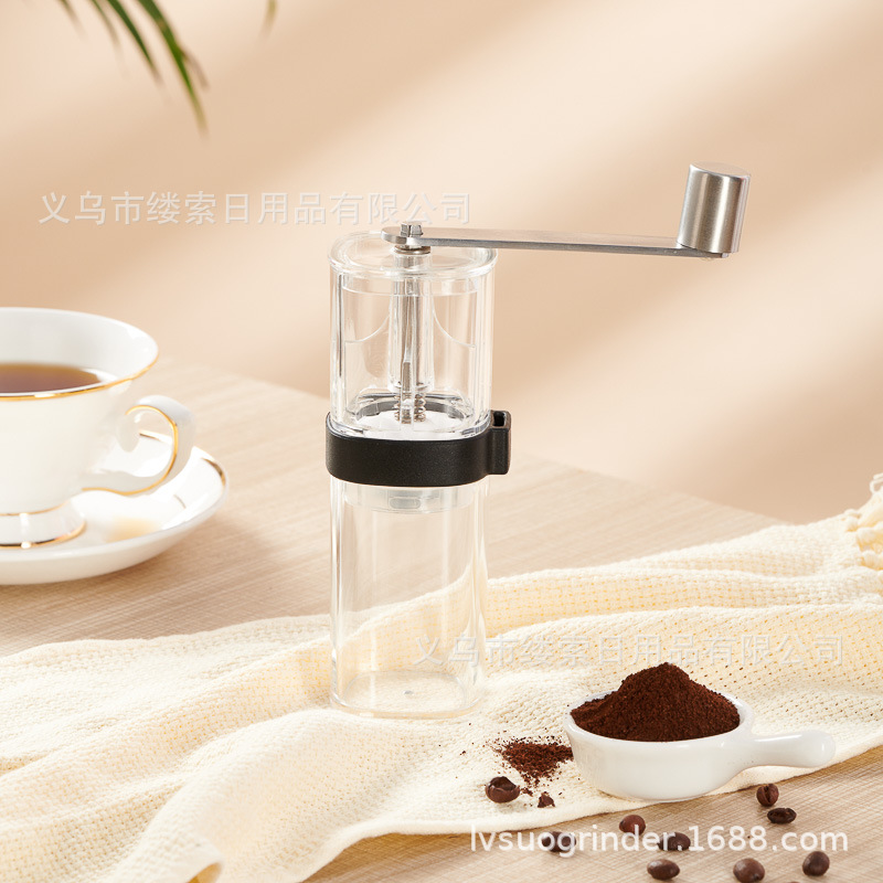 Coffee machine, hand-cranked coffee grinder, transparent acrylic grinder, outdoor portable coffee machine, cross-border model pic 3