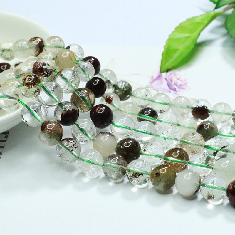 幽灵水晶散珠原石DIY手工手链项链配件半成品绿幽灵散珠批发散珠串珠饰品材料详情2