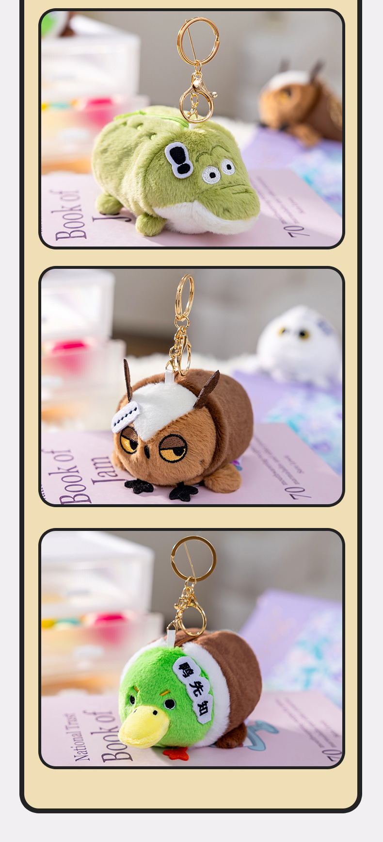 Funny owl, crocodile, snow leopard original animal figurines, dolls, earphone cases, coin purses, ornaments and gifts wholesale pic 20