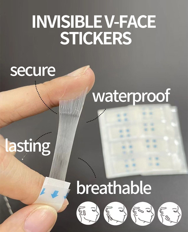 Matte face shaping stickers, the same style as Douyin, invisible V-shaped face shaping stickers, small face shaping stickers, water-repellent and breathable, thin single piece pic 3