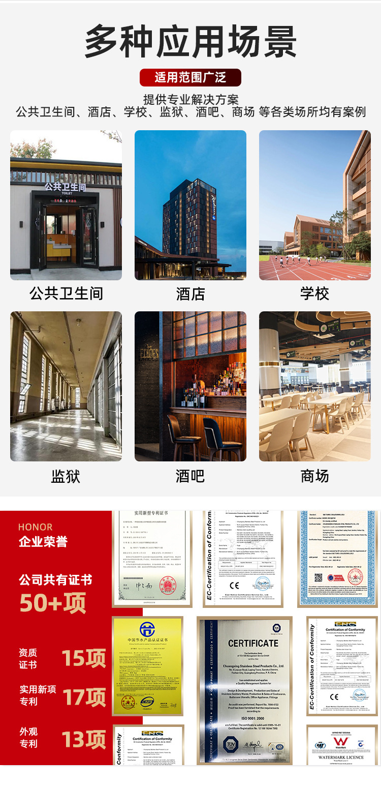 304不锈钢淋浴房底座 酒店公寓民宿浴室卫生间干湿分离淋浴底盘详情8
