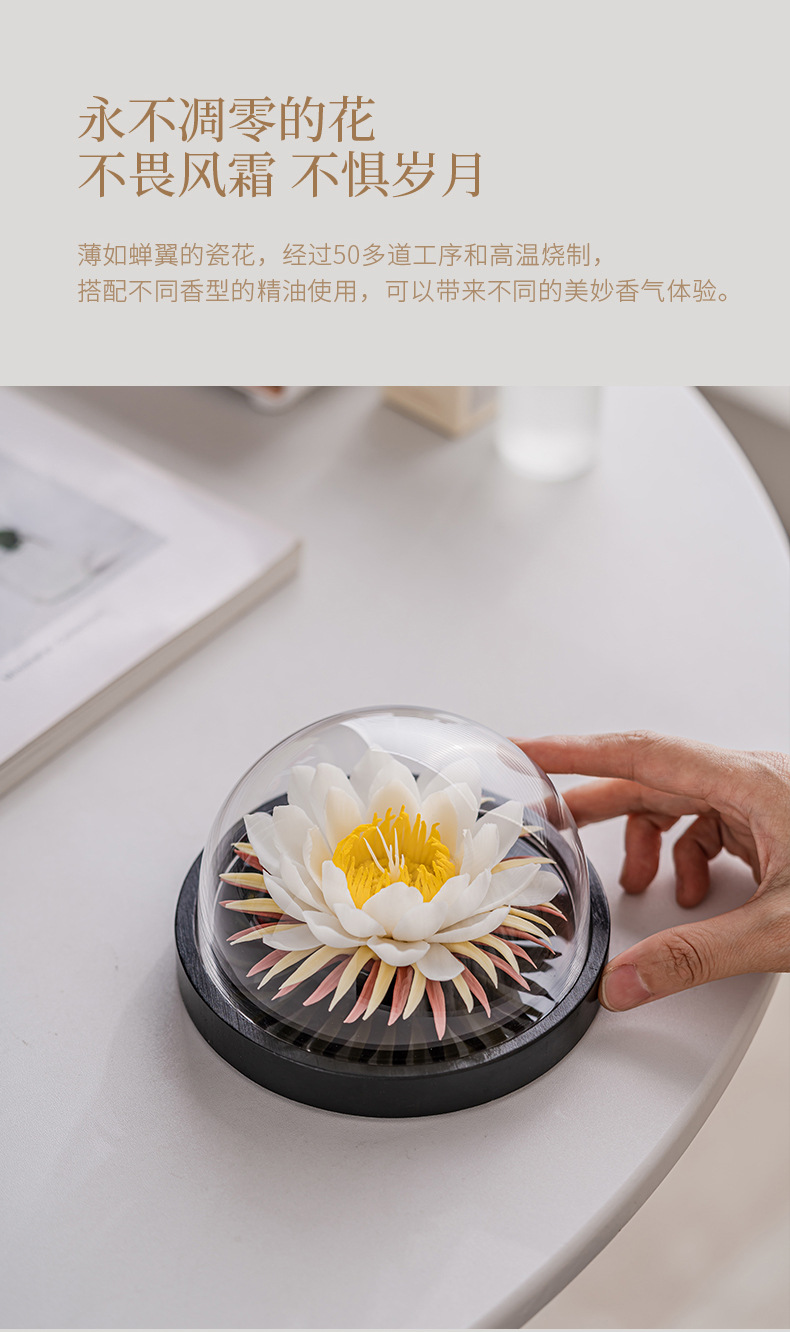 手工牡丹花礼物跨境工艺品车载香薰摆件高级感小众陶瓷花伴手礼品详情20