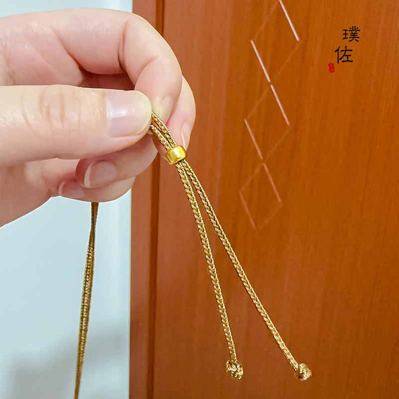 久不掉色越南沙金镶钻吉祥八宝罗盘如意绳项链可旋转吊坠毛衣链女详情7