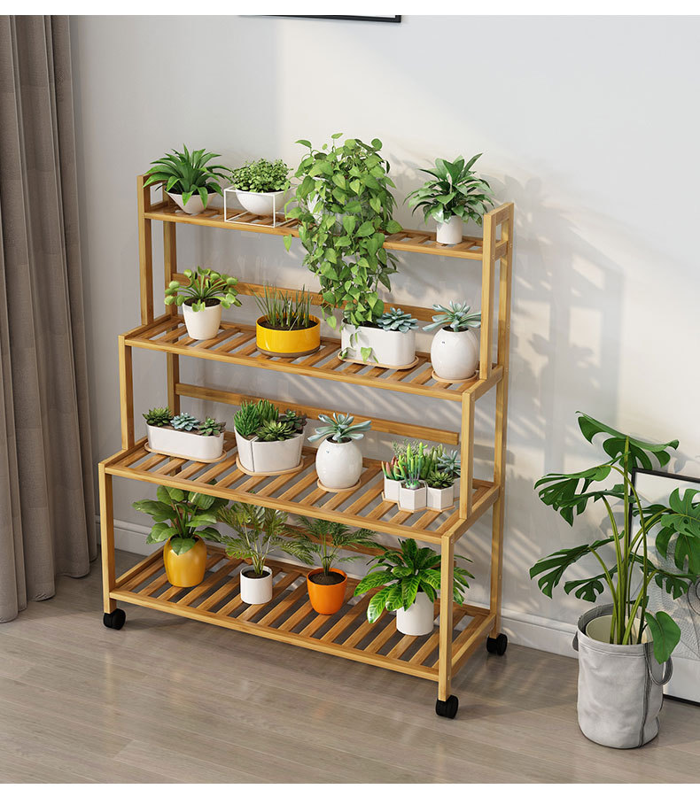 阳台楠竹花架子室内多层客厅家用置物架多肉绿萝花盆架装饰植物架详情8