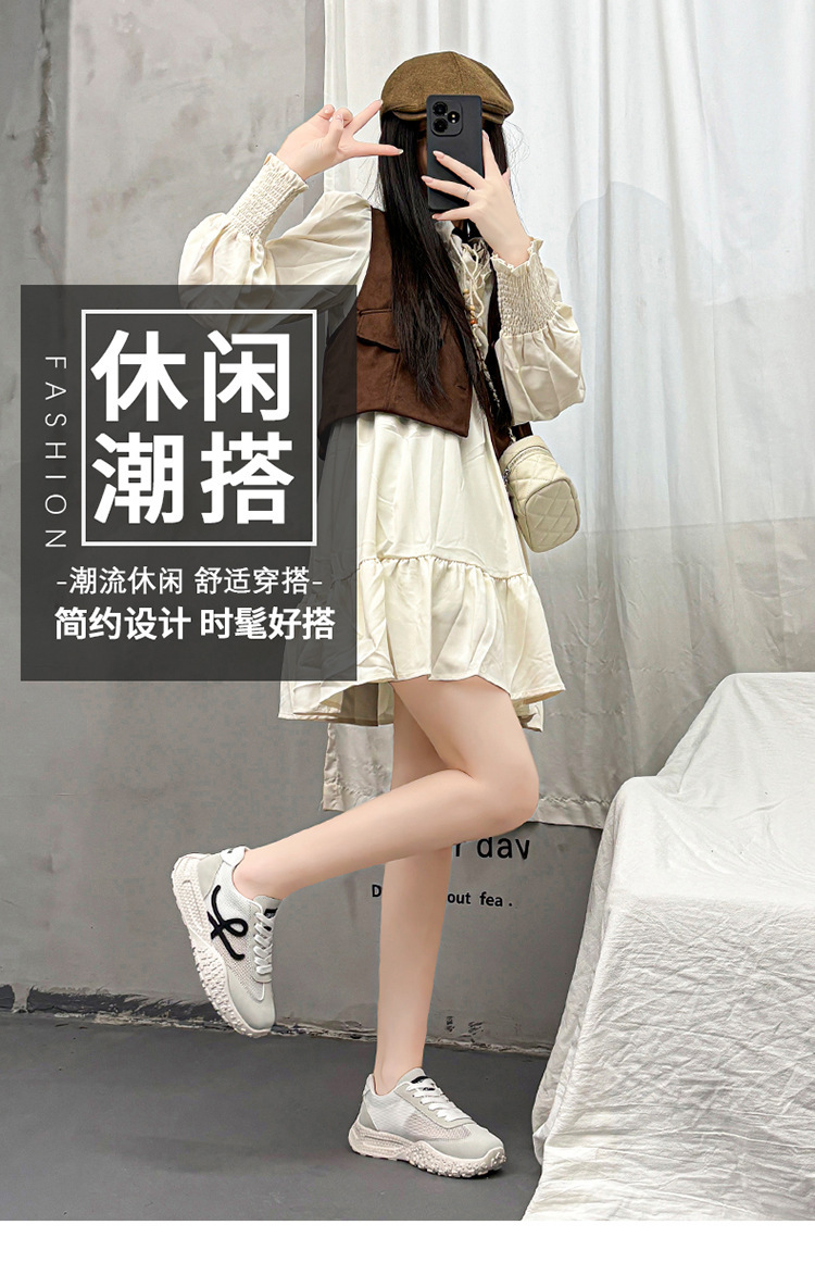 夏季女鞋新款透气镂空网鞋子女韩版百搭厚底软底运动鞋休闲跑步鞋详情1