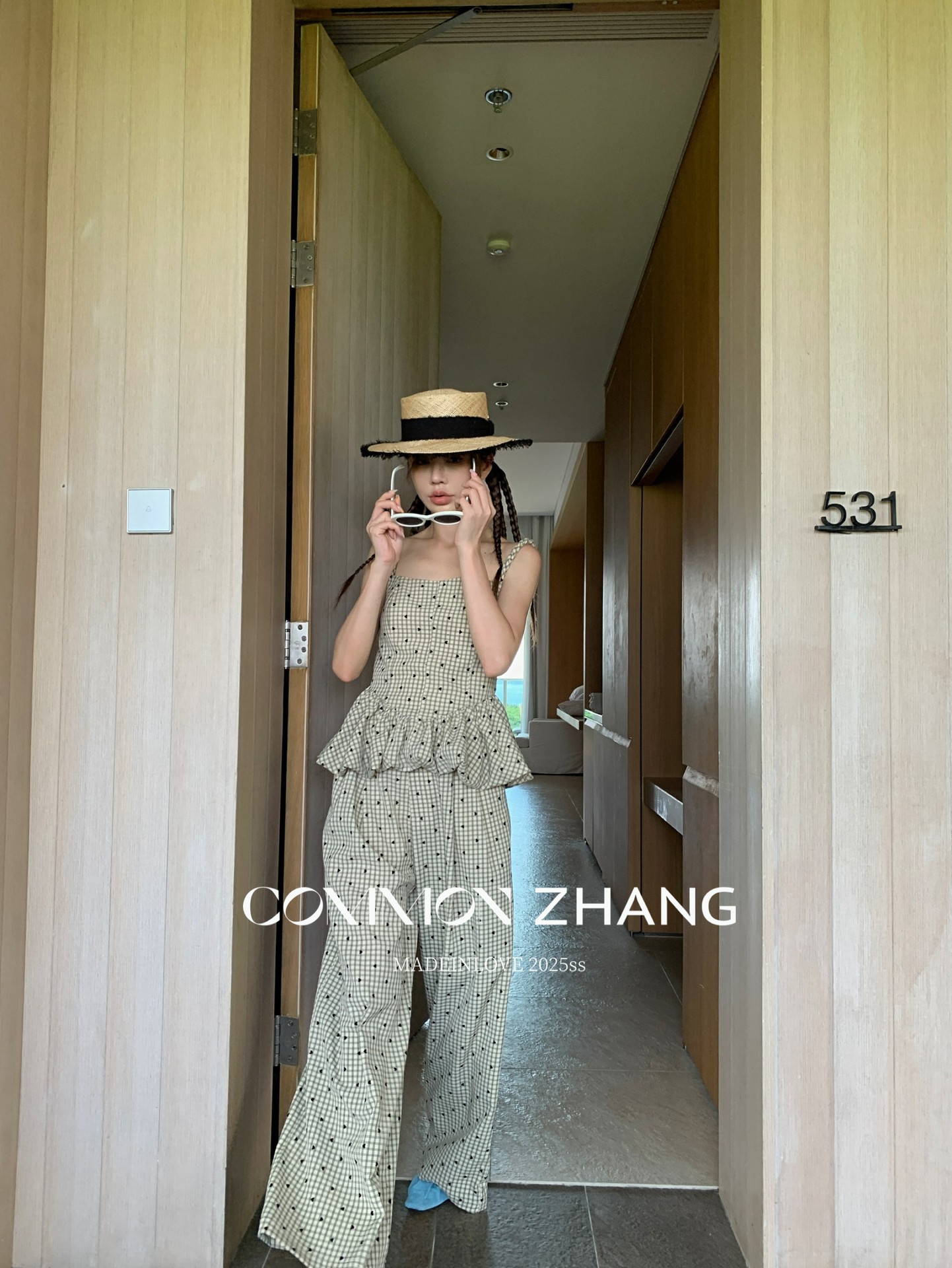 CZ ZHANG Summer Korean stylish striped checkered polka dot drape floor-length wide-leg versatile casual pants A24286 pic 16