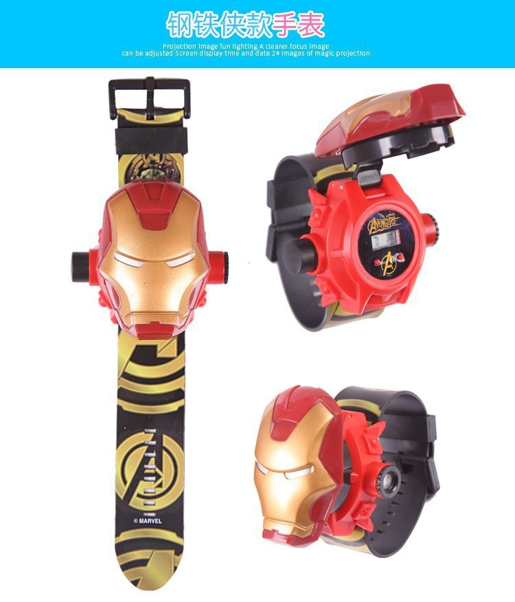 跨境卡通儿童电子手表翻盖投影奥特蜘蛛侠三丽鸥库洛米礼品玩具详情23