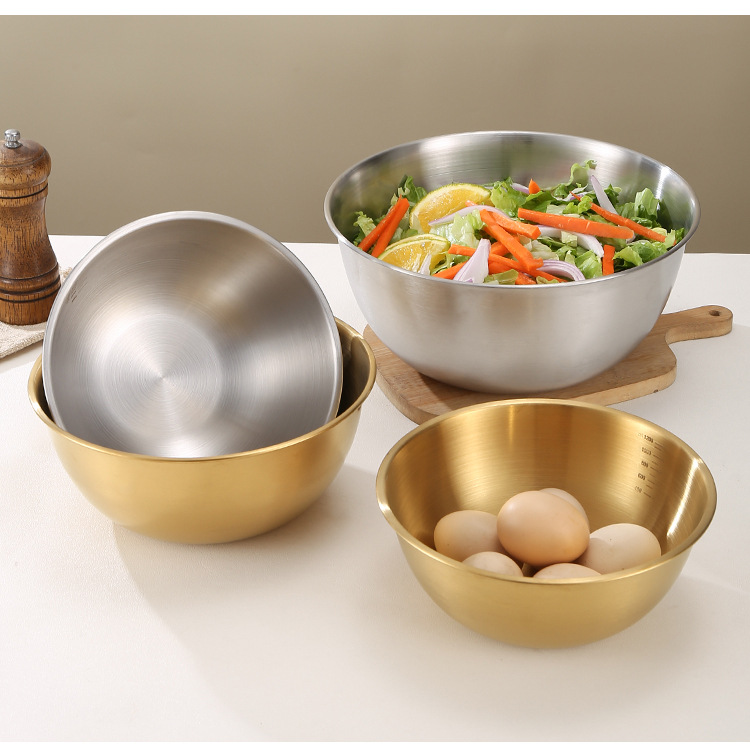 电商代发304沙拉盆不锈钢打蛋盆加厚加深和面盆料理烘焙带刻度盆详情17
