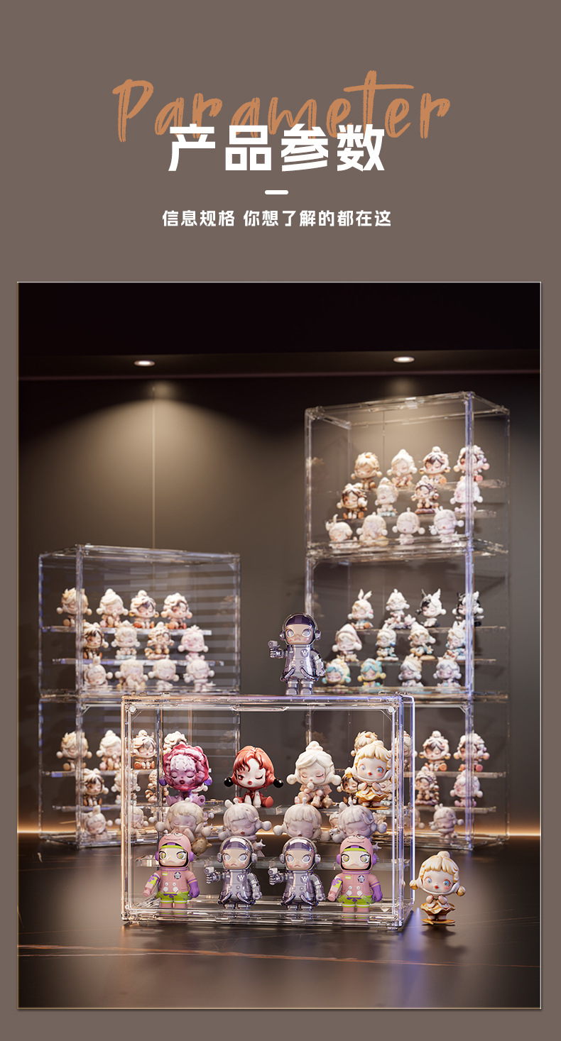 单体展示盒套装盲盒手办彩色收纳防尘展示手办透明防尘收纳盒严选详情12