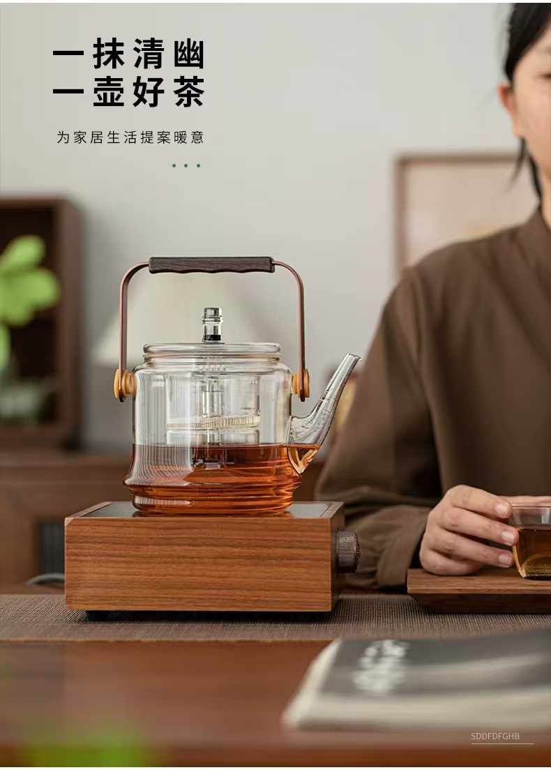 玻璃茶壶耐高温功夫茶具小号过滤可烧煮茶透明家用简约加厚泡茶器详情5