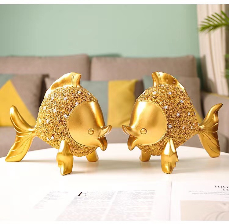Every year, there are fish-bringing wealth ornaments. The light luxury entrance hall, living room, TV cabinet, wine cabinet, and office desk decorations are all exquisitely handcrafted pic 2