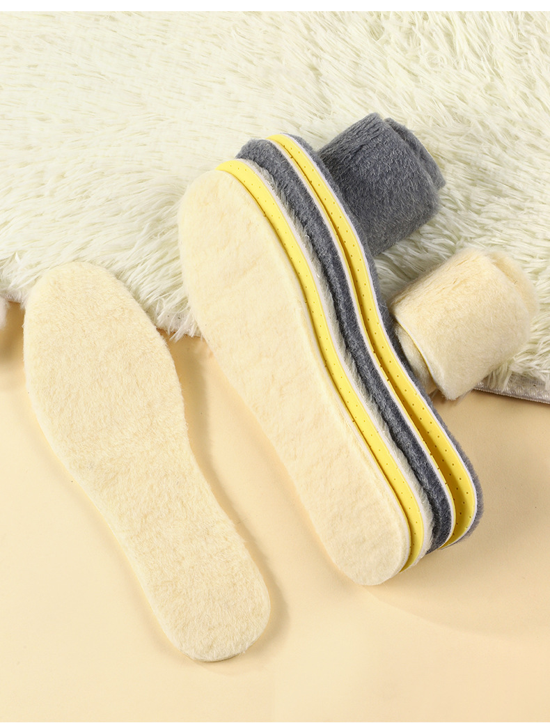 羊毛鞋垫乳胶羊羔绒运动透气舒适加绒保暖加厚吸汗抗菌休闲高弹详情22