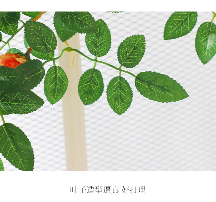 仿真蔷薇花墙面垂吊假花玫瑰藤蔓户外绿植塑料壁挂花装饰阳台植物详情15