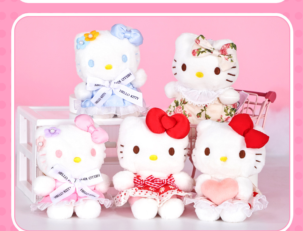 hellokitty正版站姿凯蒂猫挂件包包钥匙扣毛绒布艺玩偶公仔挂饰经典款详情10