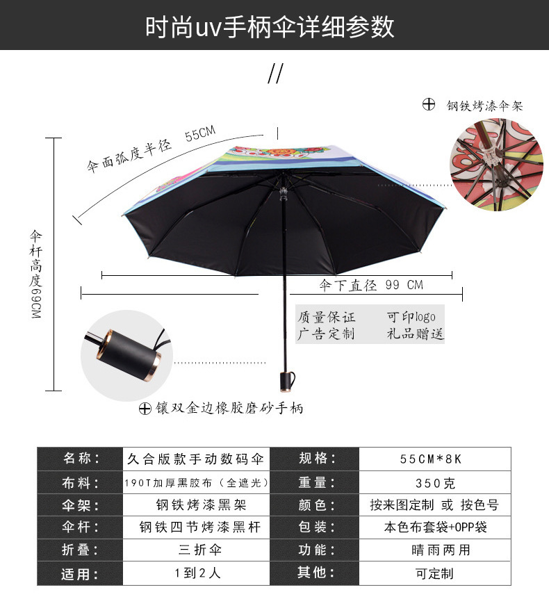 折叠遮阳雨伞定制logo来图定做可印图片彩色明星私人订制伞广告伞详情15