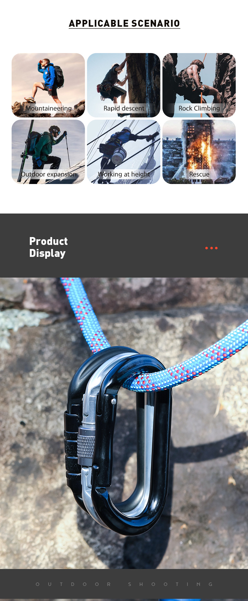 CLIWIZ户外登山攀岩O型自动主锁安全主锁登山扣快挂锁具装备详情8