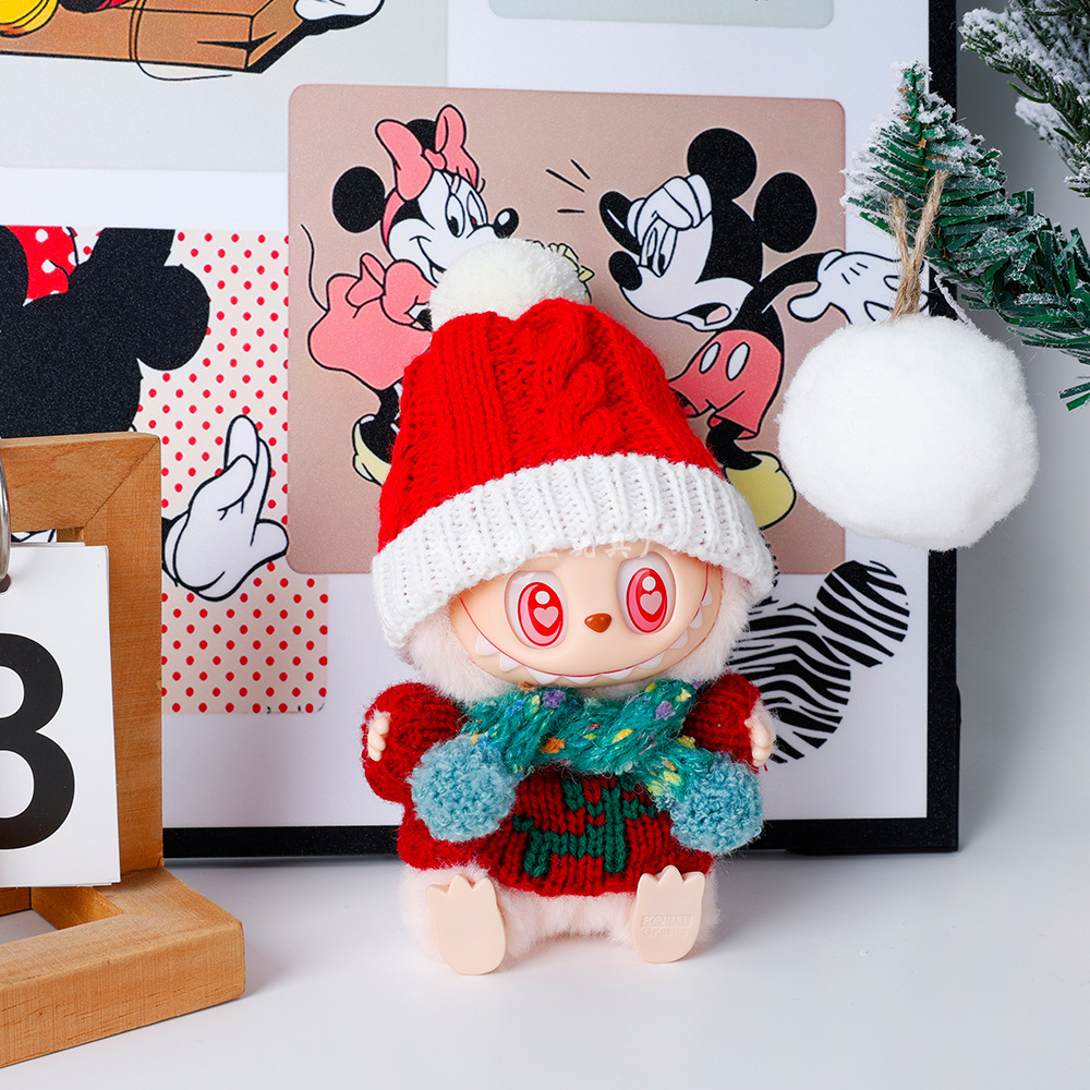 【仅衣服】拉布labub圣诞娃衣17cm挂件配饰一二代公仔衣服套装详情15