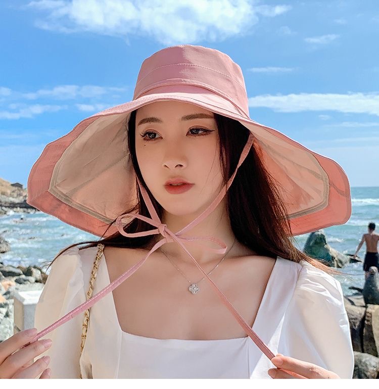 超大檐渔夫帽大沿女夏遮脸双面加大帽檐遮阳防晒帽子防紫外线太阳详情18