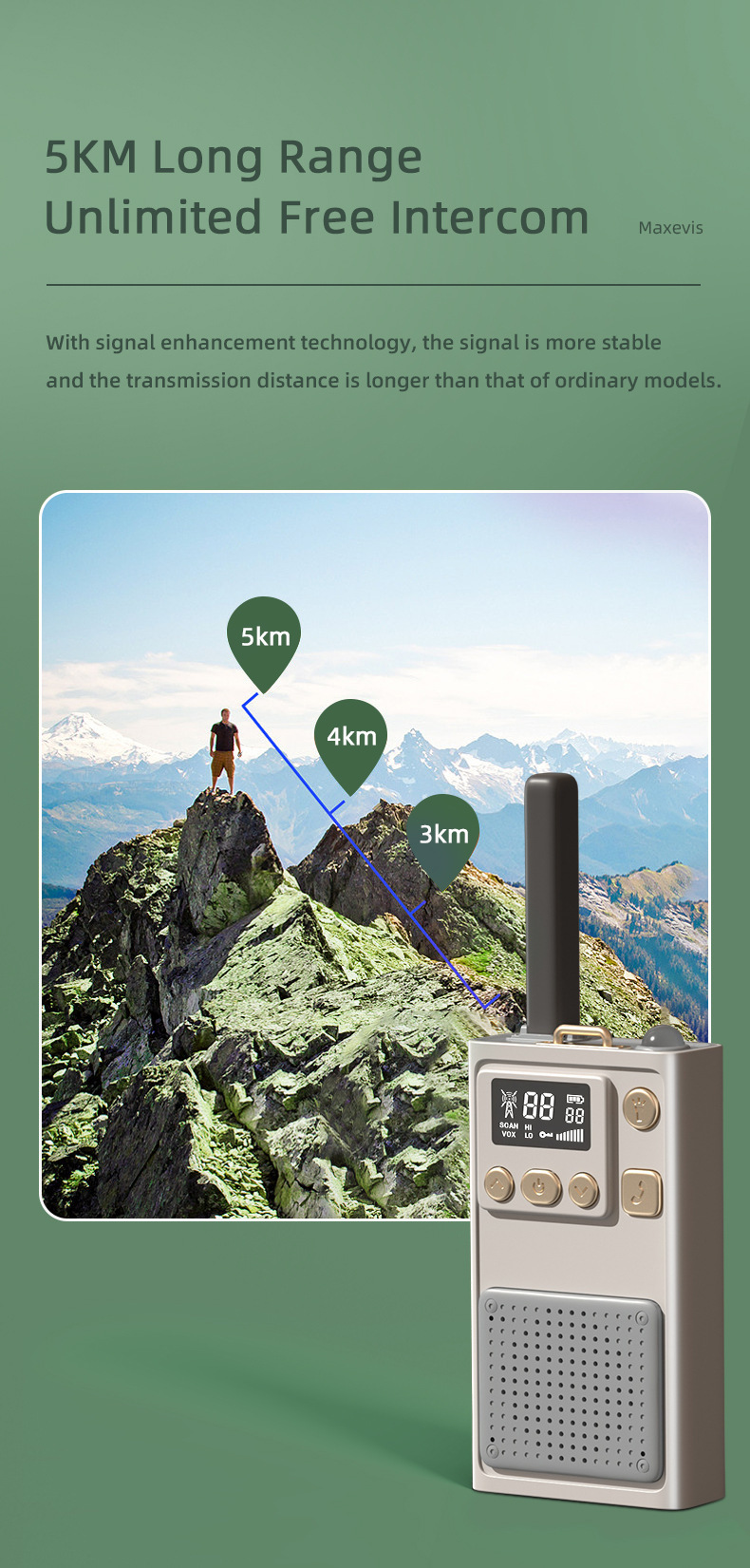 New cross-border civilian 5-kilometer walkie-talkie, outdoor wireless high-power mini small long-distance pic 3