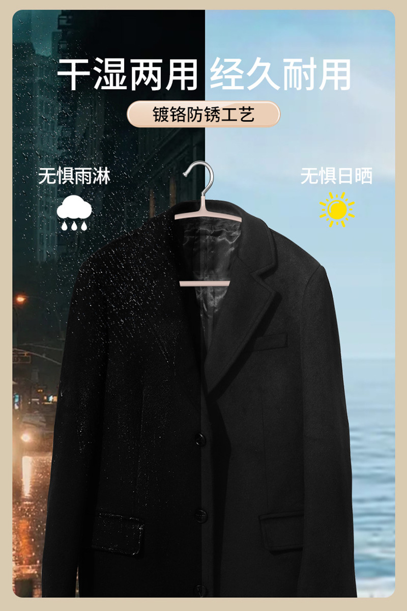 家用无痕防滑衣架带挂钩金属成人衣服架子晾晒内衣服装店衣撑西装详情6