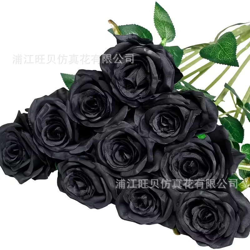 仿真绢布玫瑰花婚庆装饰仿真花七夕拍摄道具家居装饰单支假花玫瑰详情11