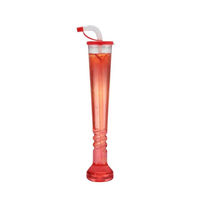 Creative plastic long-necked cups for bars, KTVS, straw cups, dumbbell drinks, and screw-shaped milk tea cups are available as gifts for portability pic 3