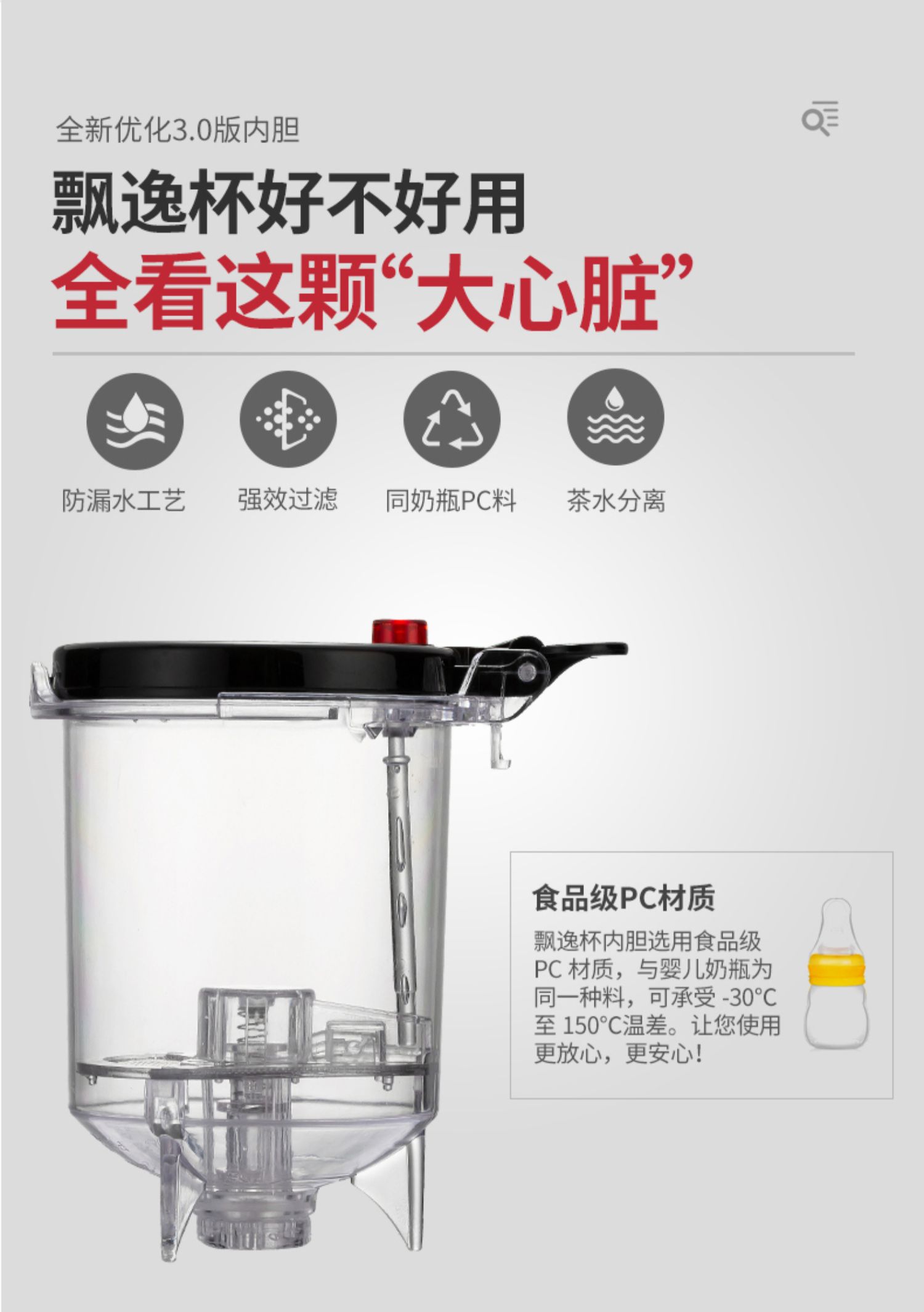 6ga茶壶耐高温玻璃飘逸杯泡茶壶家用茶具茶水分离一键过滤茶器烧详情11