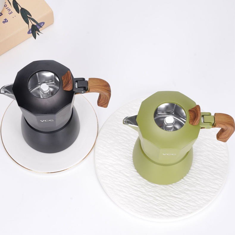 Double-valve Mocha pot Italian coffee maker, outdoor concentrated extraction hand-brewed, camping retro pot equipment, custom coffee machine pic 3