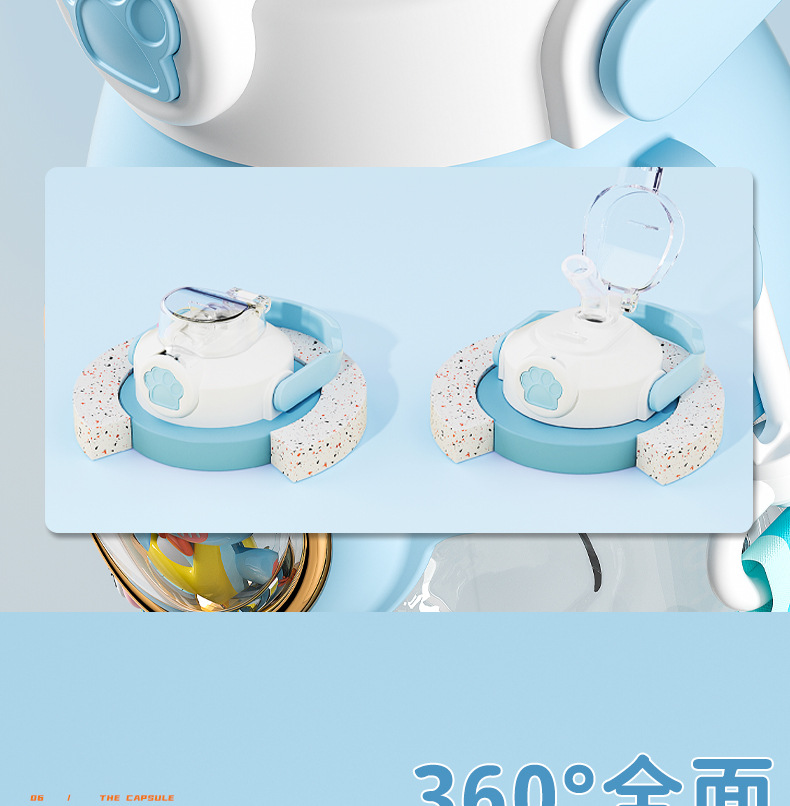网红新款夏季公仔塑料杯大容量卡通随手杯高颜值可爱儿童吸管水杯详情13