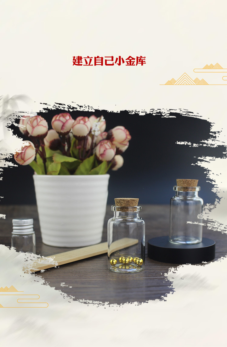 攒金豆豆的瓶子装小金豆子玻璃瓶透明存黄金豆豆收纳瓶金珠子收藏详情1