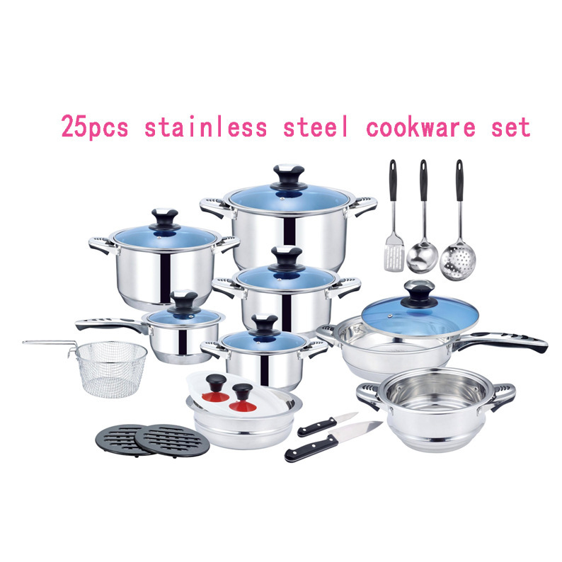 不锈钢30件套装锅cookwareset汤锅加厚锅具厨具出口工厂直供详情3