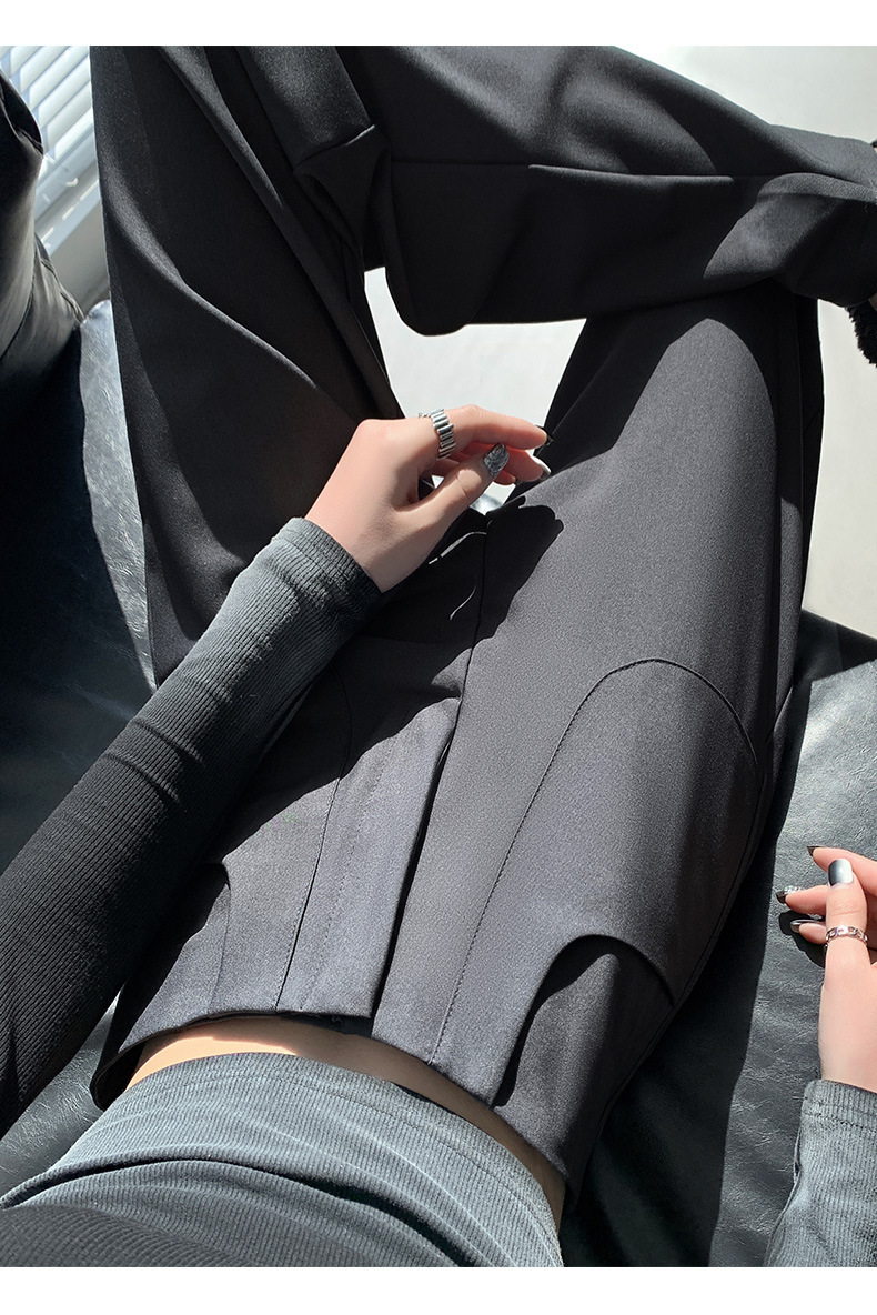 窄版西装裤女秋季2025新款宽松高腰垂感休闲长裤百搭直筒阔腿裤子详情23