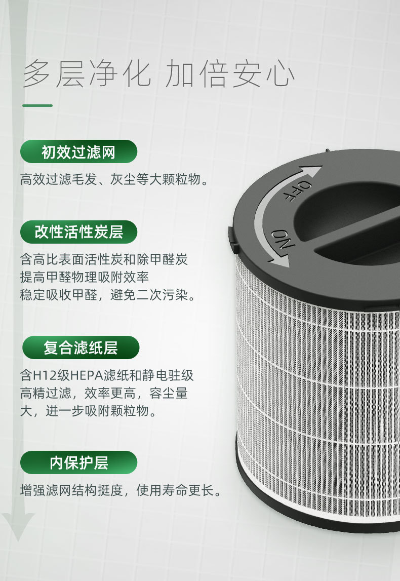 空气净化器智能 空气清洁HEPA复合滤网可遥控家用空气消毒机厂家详情5