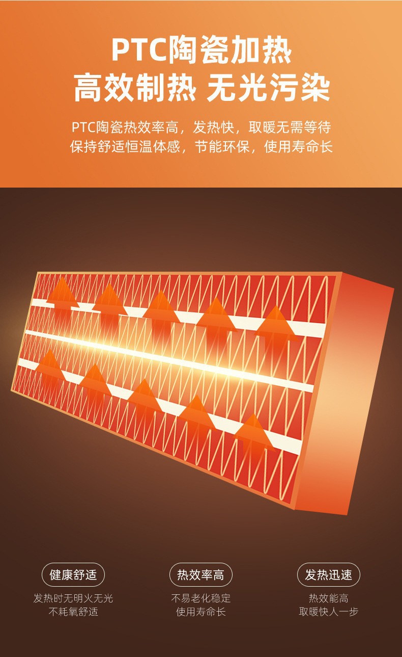 跨境取暖器冷暖两用移动壁挂空调扇浴室暖风机家用电暖器取暖器详情3