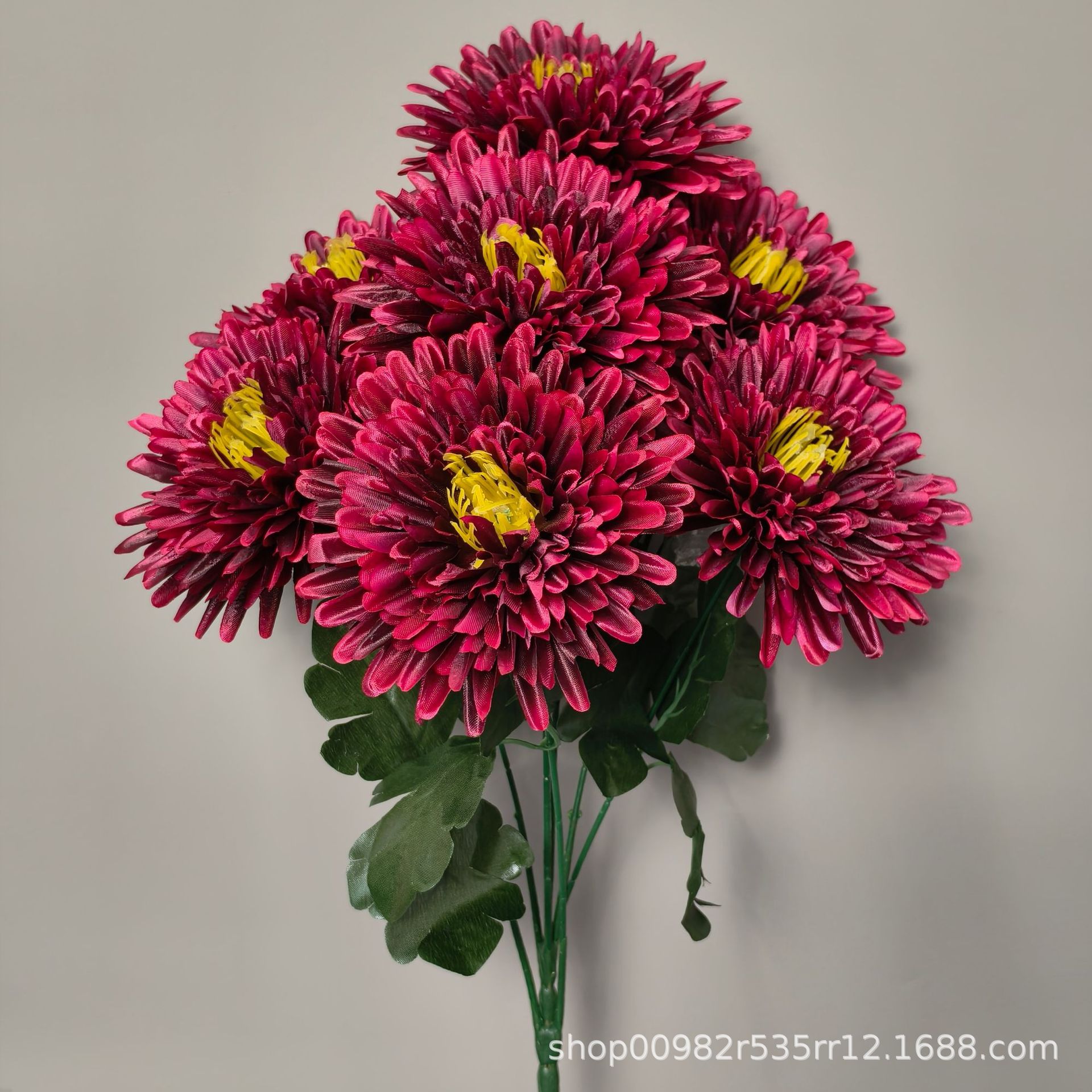 跨境7头仿真花针菊清明节祭祀上坟假花殡仪馆绢花大把束菊花批发详情5