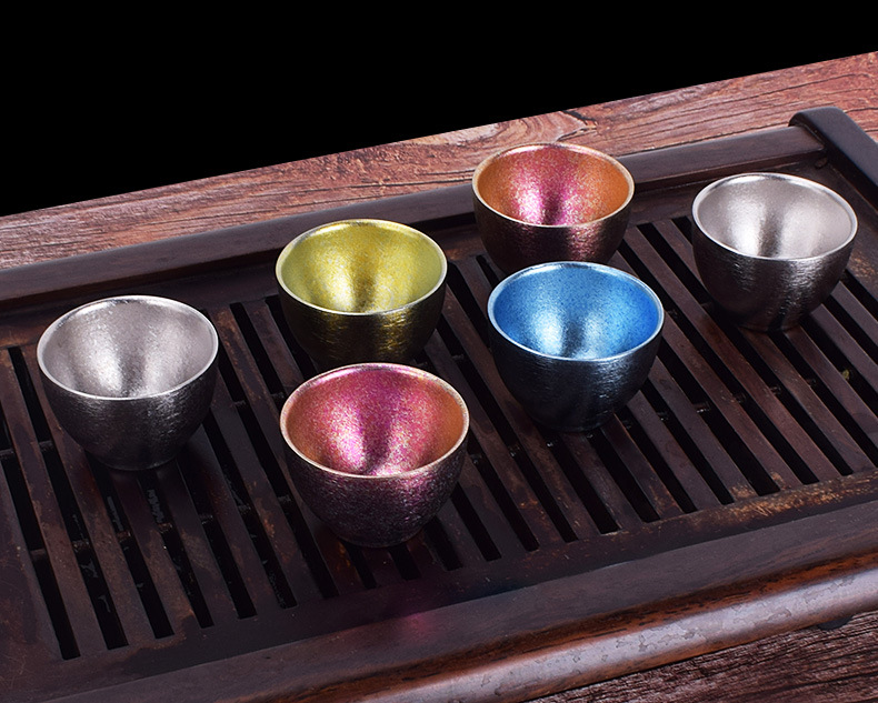 Camping pure titanium tea cups, double-layer insulated household tea tasting cups, personal master cups, outdoor Jian zhan Gongfu tea sets pic 19