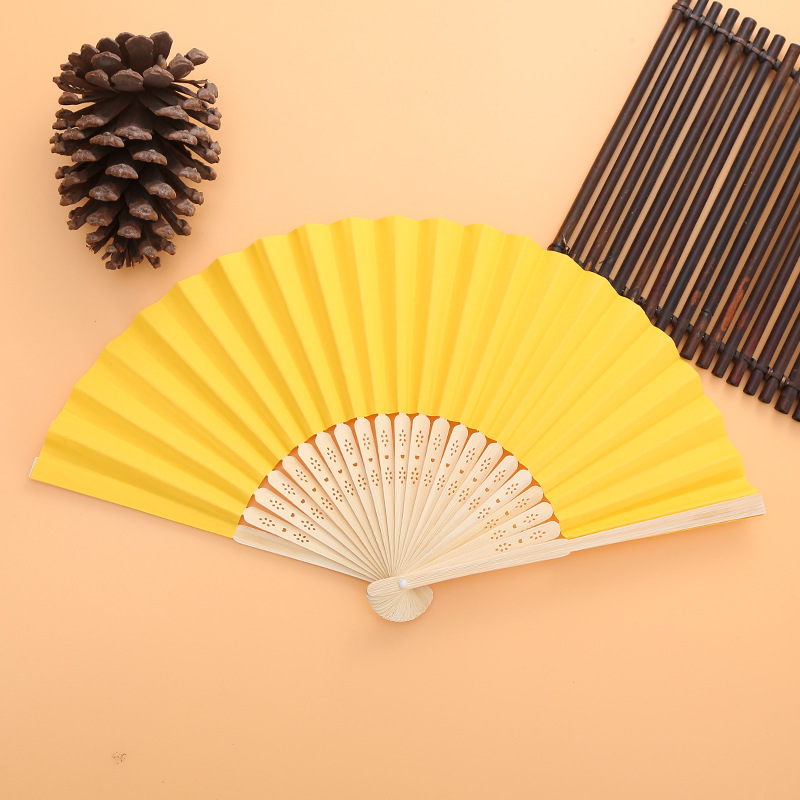 Seven-inch white blank advertising fan custom processing DIY foreign trade export bamboo frame fan blank paper fan creative promotional fan pic 7
