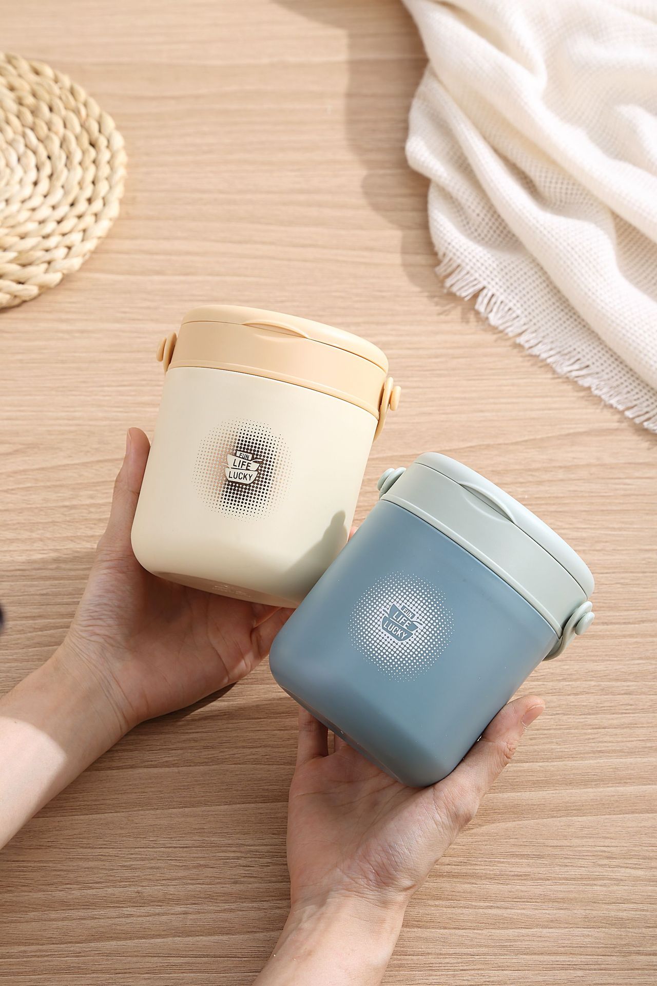 B-574 INS Japanese 304 stainless steel soup cup, portable breakfast cup for students and office workers with handle, oat milk pic 7